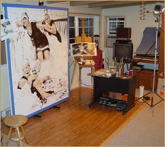 Image of the painting studio of Edward K Hudson