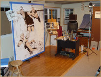 Image of the painting studio of Edward K Hudson